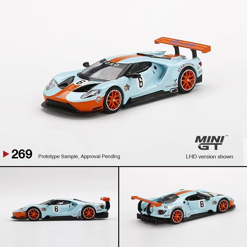 

MINI GT 1:64 Model Car Ford GT GTLM GULF # 269 Die-Cast Running Vehicle USA Versoins