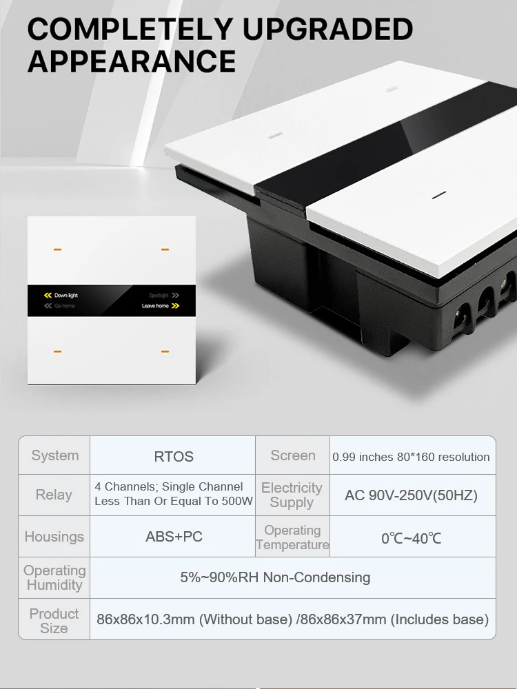 LOGEN Tuya Zigbee UK Switch 4-полосная сцена Функция обнаружения человеческого тела