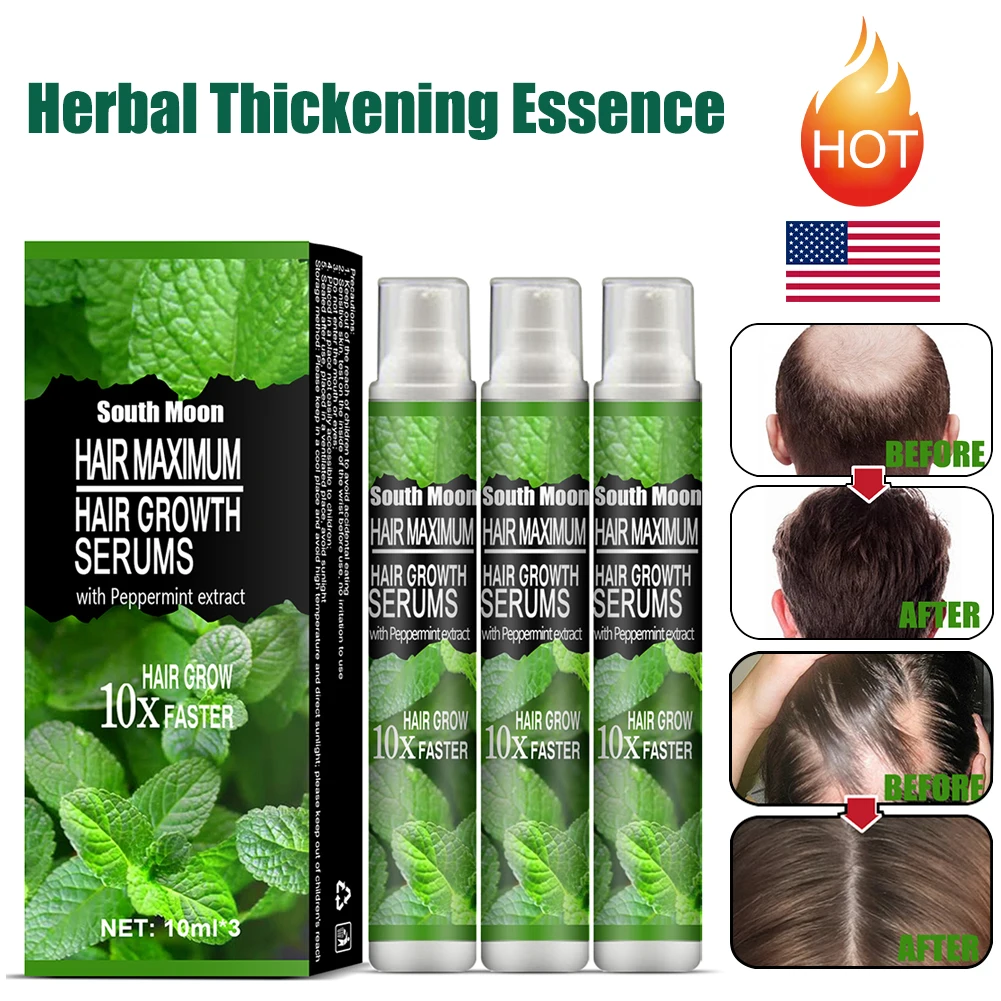3/1pcs Herbal Essence Hair Growth Spray Serum Anti Loss Products Fast Grow Prevent Dry Damaged Thinning Repair Care | Красота и