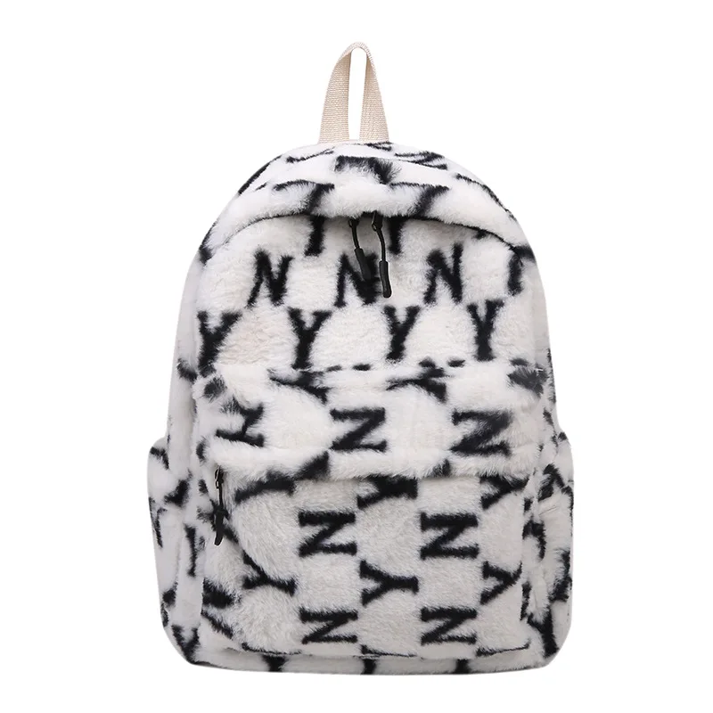 

Новинка Зима 2021, плюшевая женская сумка, универсальный рюкзак, высококлассная школьная сумка, студенческие сумки, рюкзаки для женщин