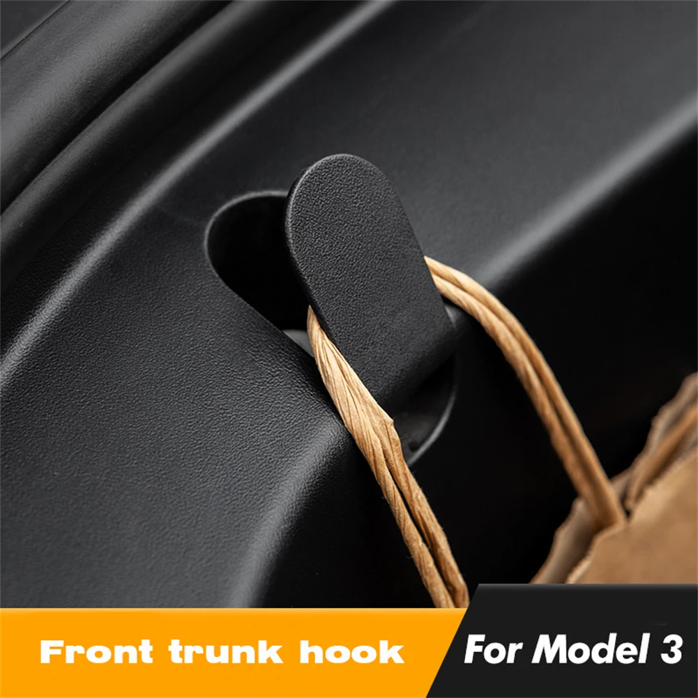 

For Tesla Box Trunk Hooks ABS Accessories Black Front Hooks Replacement