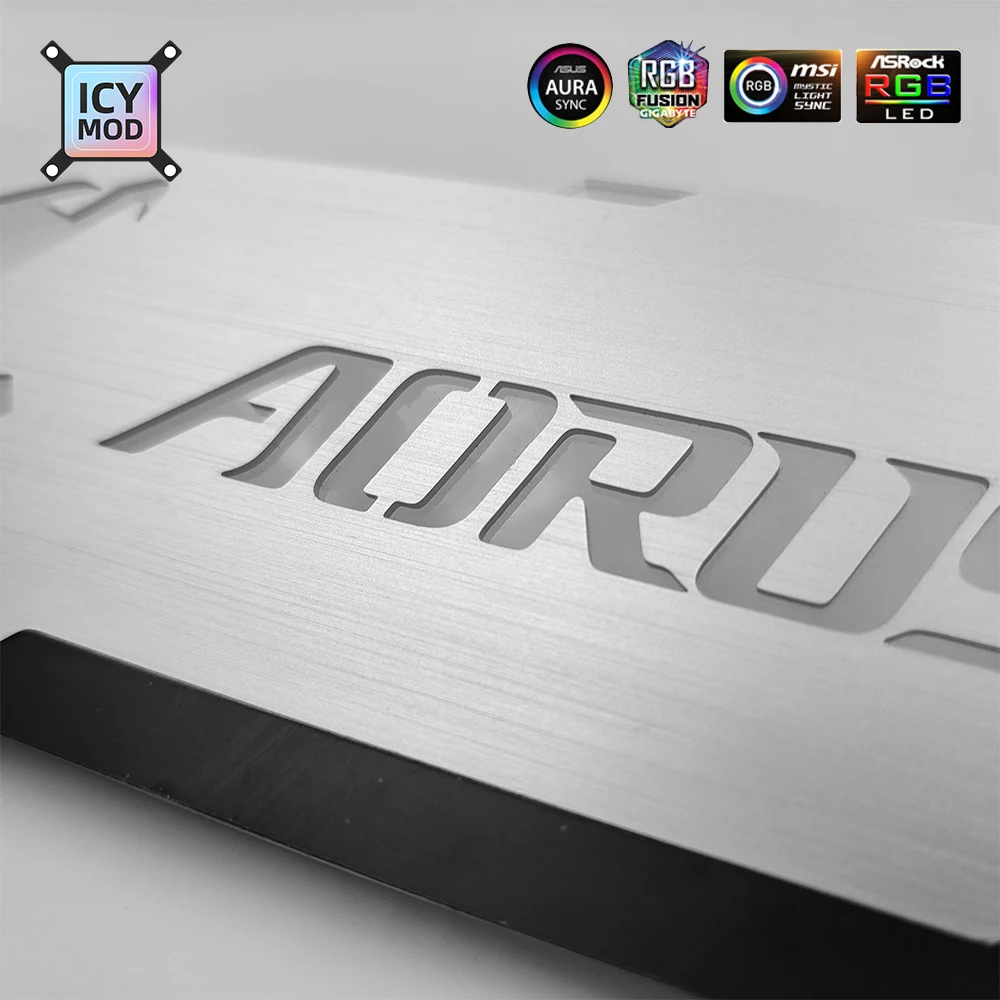 Aluminum GPU Bracket Aorus 5V3Pin VGA Holder RGB MSI ROG NVIDIA A-RGB Horizontal Video Card Support Metal AURA 12V MOD Customize images - 6