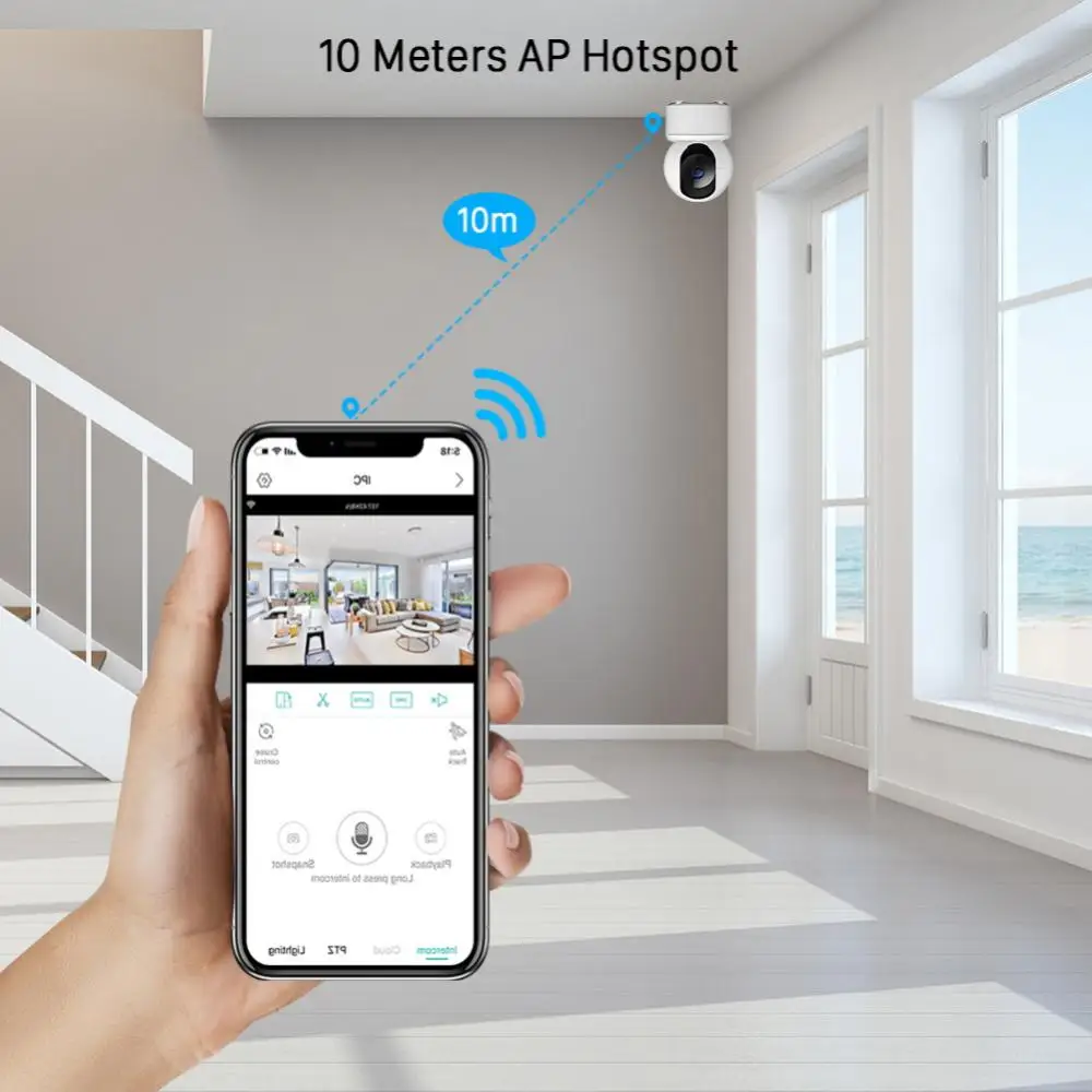 

Ip-камера с поддержкой Tf-карты, инфракрасным датчиком движения и Wi-Fi