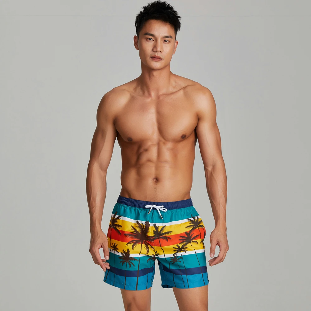 New Men's Shorts SEOBEAN Brand Polyester Casual Summer Sea beach Quick Dry Pants Boxer shorts Print Beachwear 70302