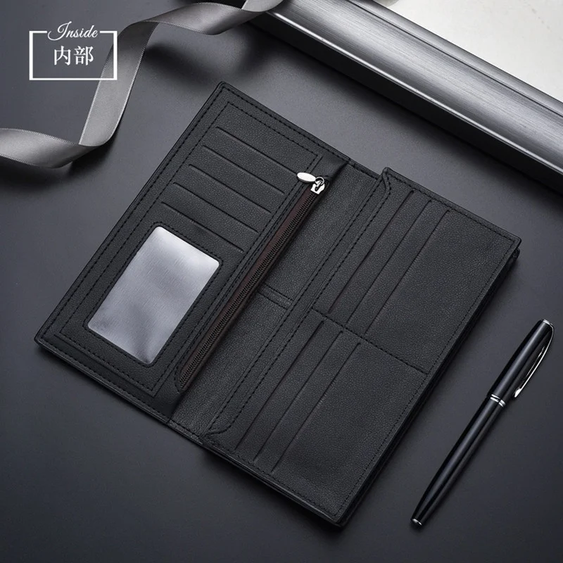 New Business Men's Long Wallet Multi Card Slots Coin Purses PU Leather Man Card Holder Slim Money Clip