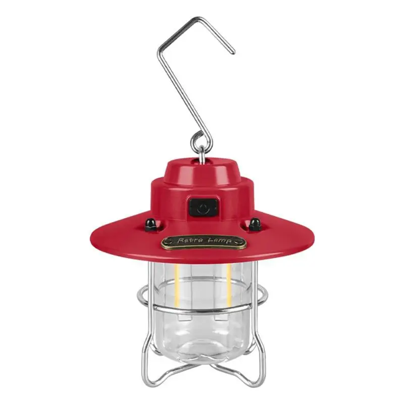 

LED Camping Lamp Retro Hanging Tent Lamp Waterproof Dimmable Camping Lights 4500mAh Battery Emergency Light Lantern for Outdoor
