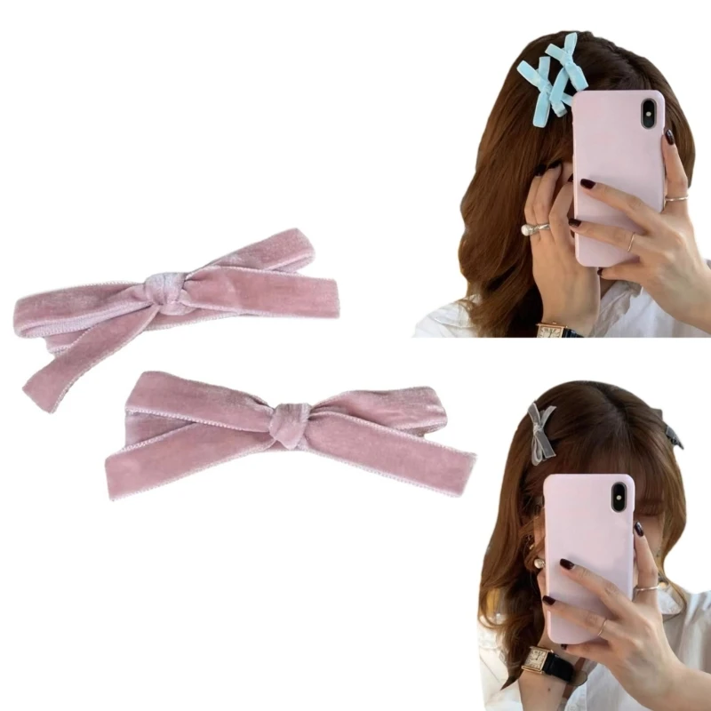 

28TF Velvet Bows Hair Clips Hair Bangs Clip Headpiece Velvet Bows Hairpin Velvet Bows Barrettes Velvet Bows Hair Accessories