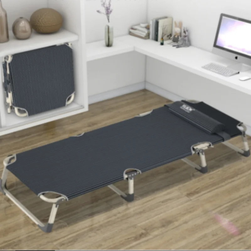 2022 new folding bed office lunch break bed single bed home simple adult afternoon walking troops trial bed lounge court chair