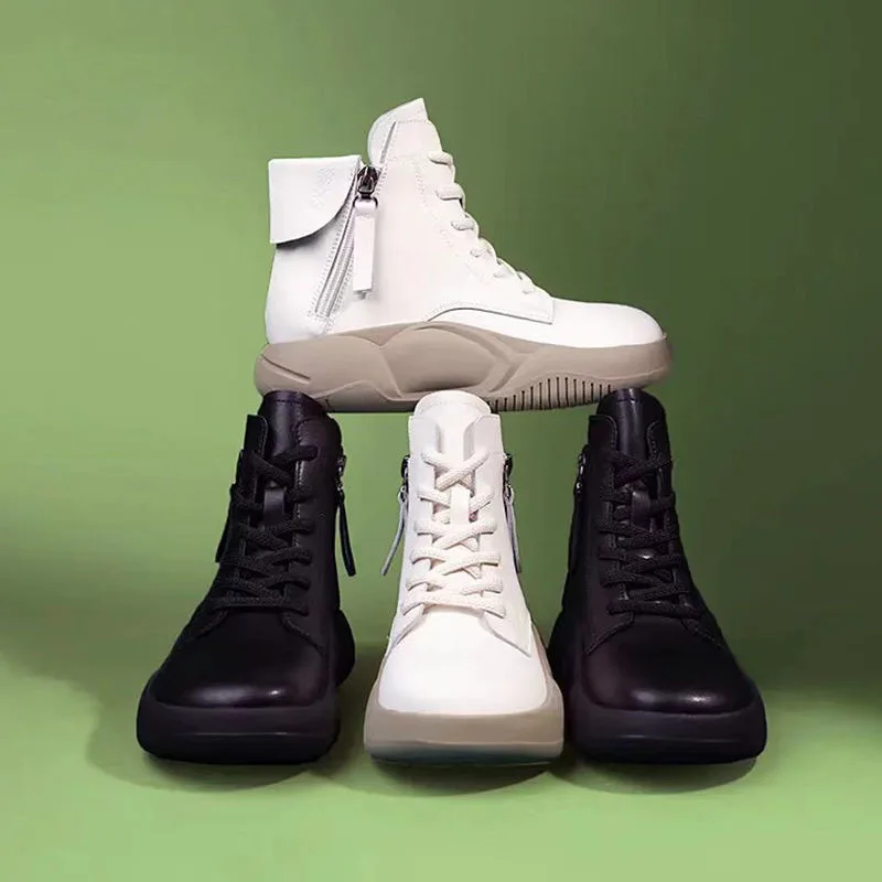 Ankle Boots Women's British-style 2023 New Spring and Winter Women's Boots Thick-soled Motorcycle Boots Block Heel Shoes Women