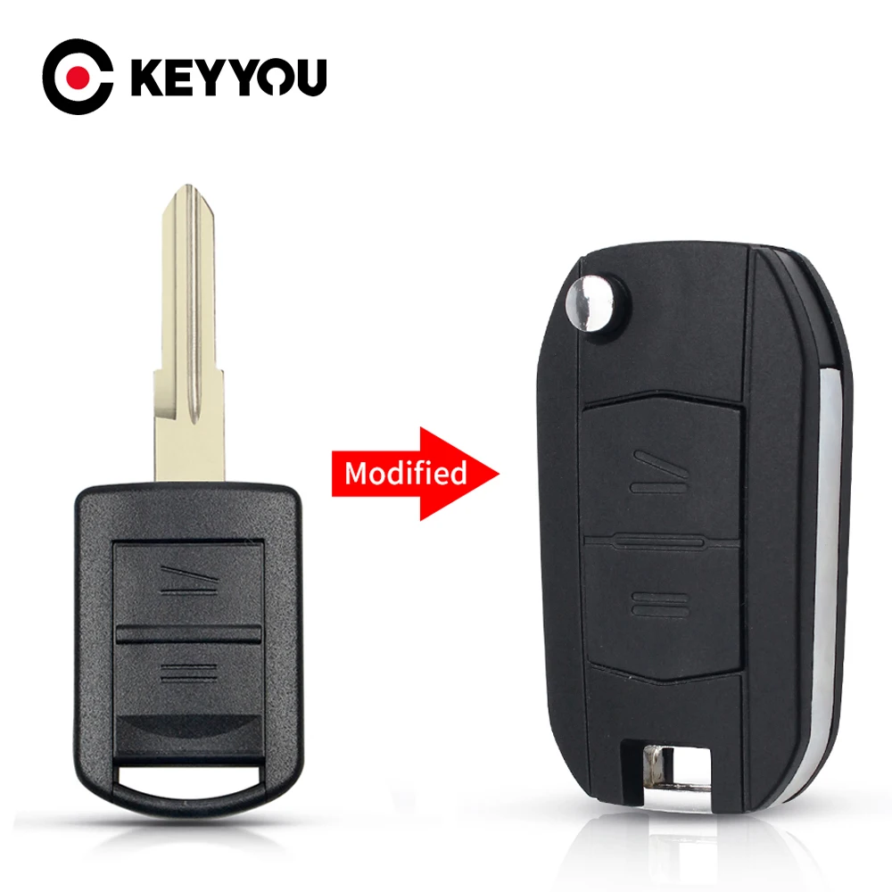 

KEYYOU Car Flip Folding Key Shell For Vauxhall For Opel Corsa d C Combo Tigra Meriva Agila 2 Buttons Remote Key Case Cover Fob