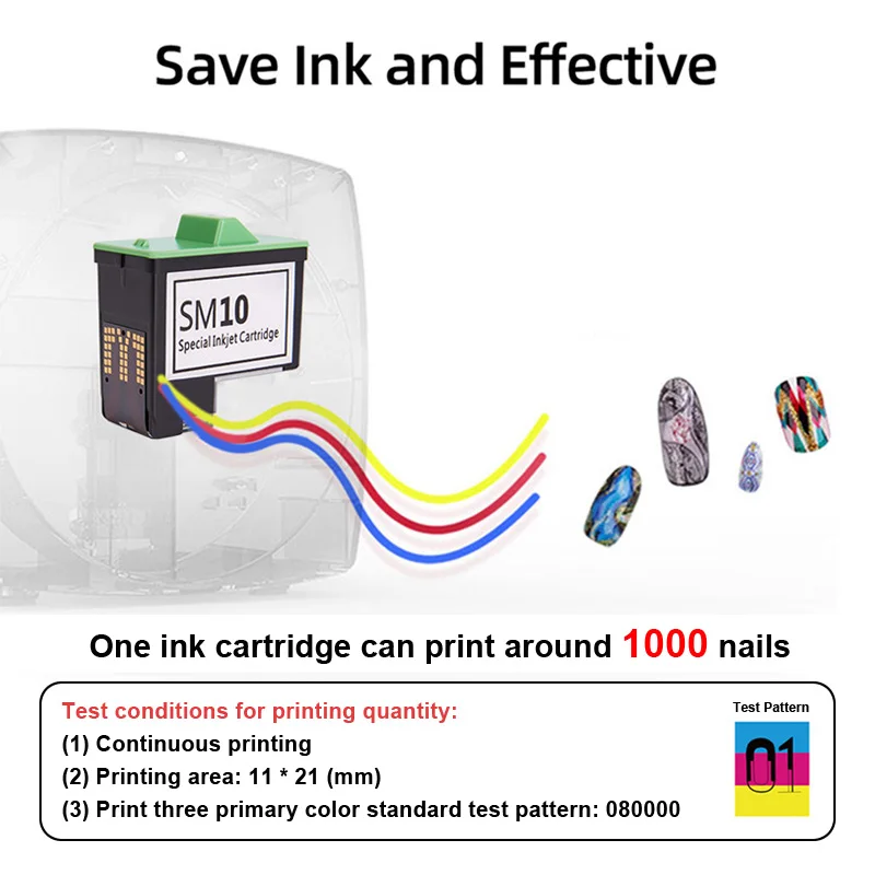 Картридж с чернилами SM10 для принтера ногтей OɲNAILS V11/X11/X11P/V12/X12/X12.5