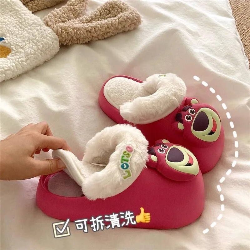 Женские хлопковые тапочки Lotso Huggin Bear зимние водонепроницаемые домашние теплые