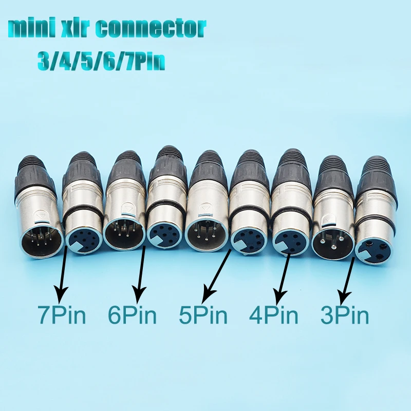 

1 шт./лот в швейцарском стиле, 3 штырька, 4 штырька, 5 штырьков, 6 штырьков, 7 штырьков, Xlr, аудиокабель для микрофона, разъем Xlr Cannon, женский, серебр...