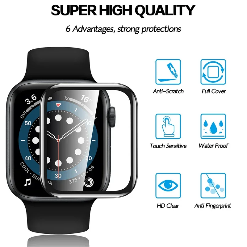 Защитная пленка для экрана Apple Watch Series 9-8-7-6 Se 5 4 ultra-2 49 мм 41 45 40 44 HD (не закаленное