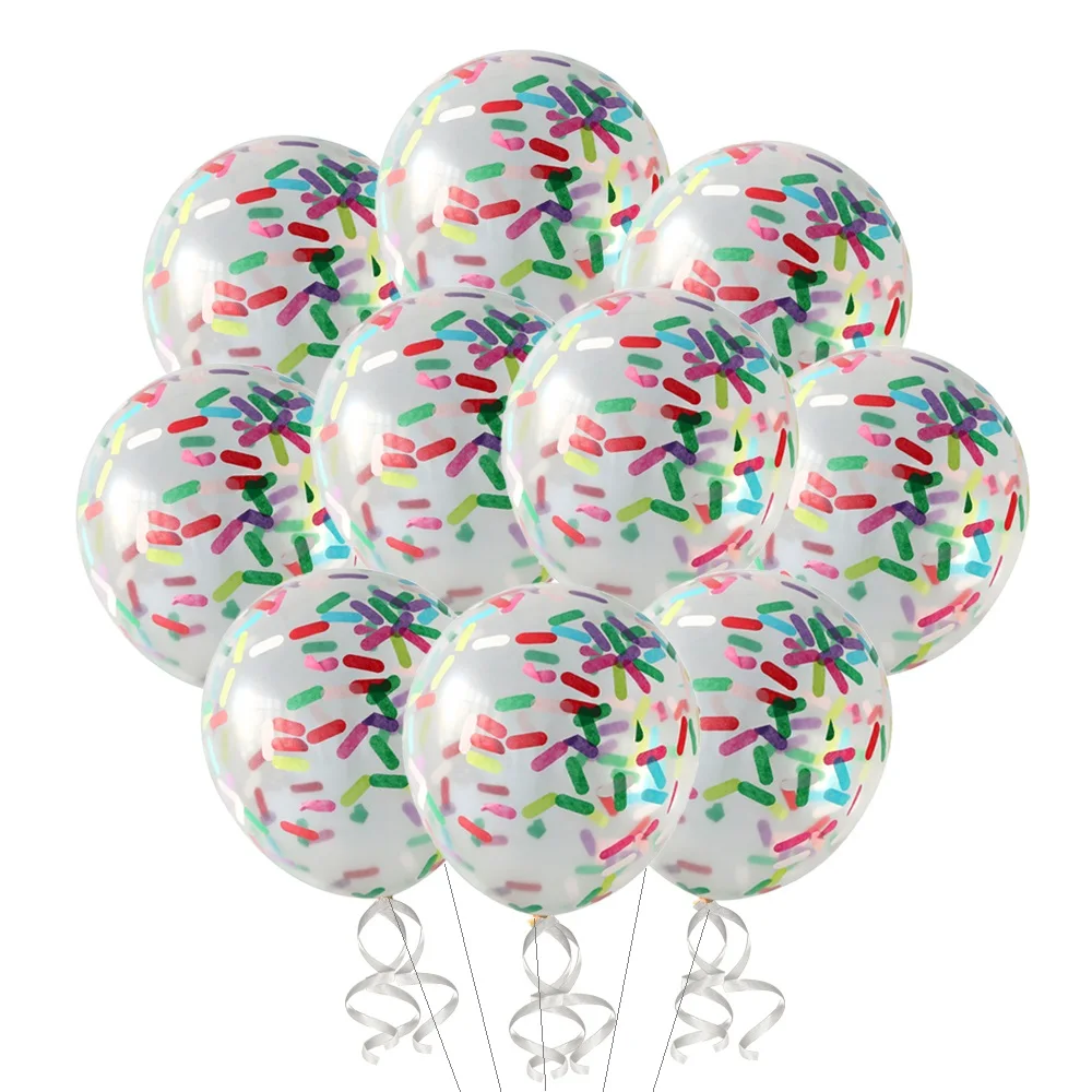 

10/20/30pcs 12inch Confetti Balloons Ice Cream Confetti Filled Latex Balloon Donuts Birthday Party Wedding Decoration Kids Toys