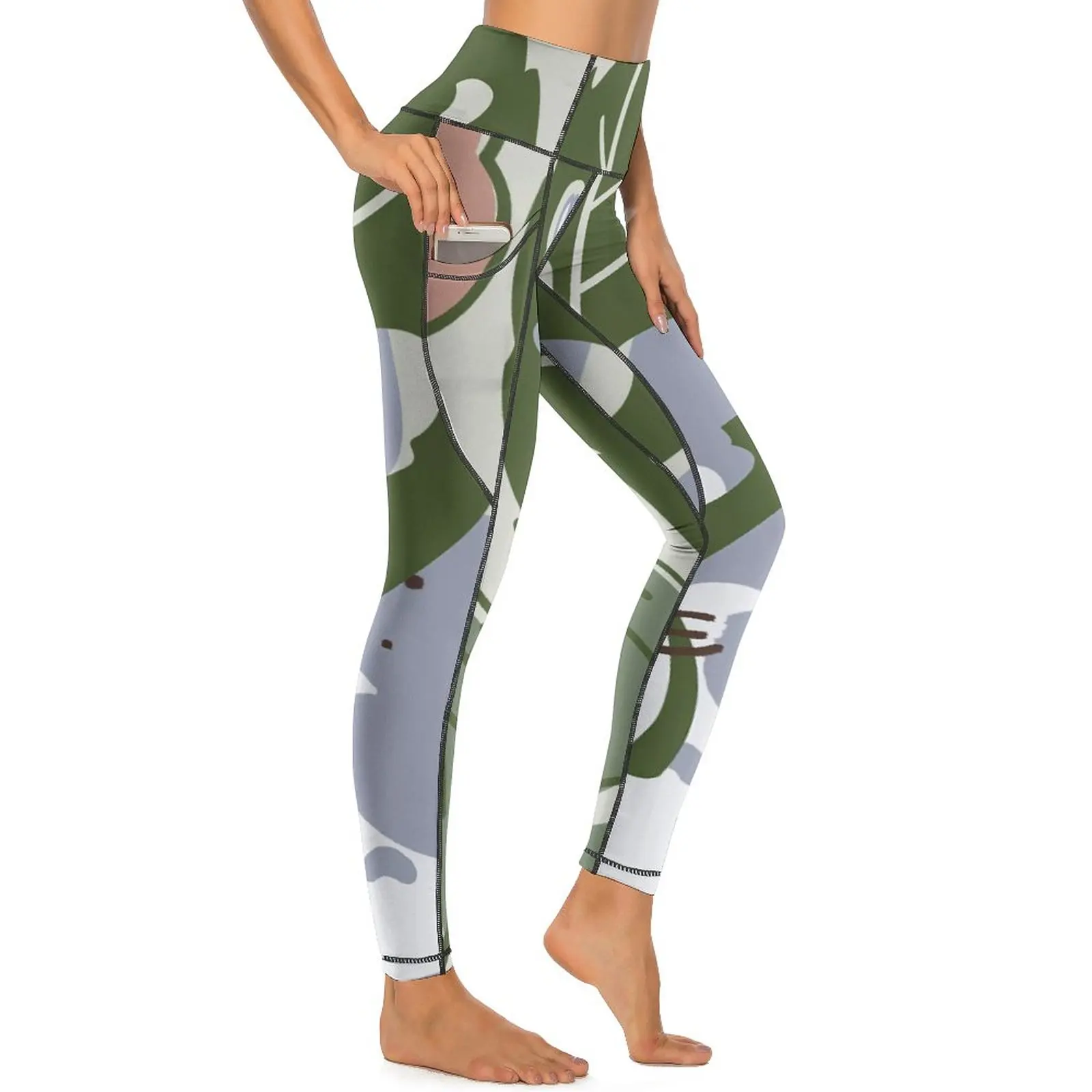 

Cute Totoro Print Yoga Pants Japanese Anime Workout Gym Leggings High Waist Quick-Dry Sport Pants Breathable Custom Yoga Legging