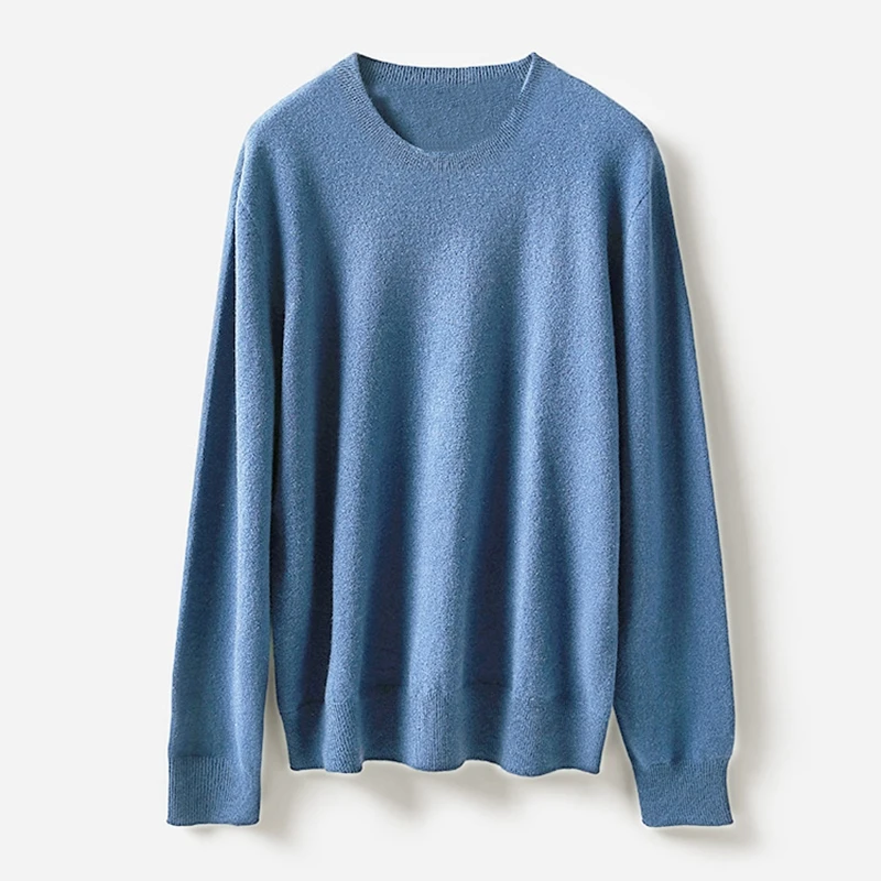 Cashmere Sweater O-Neck Pullover Autumn/Winter Casual Knitted 100% Pure Wool Tops Fashion One-line ready-to-Wear