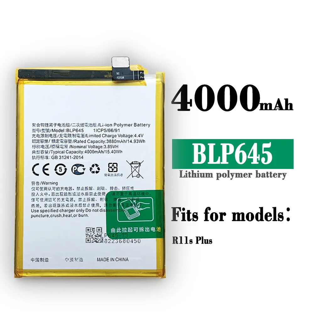 

100% Orginal High Quality Replacement Battery For OPPO R11S Plus BLP645 R11S+ New Built-in Large Capacity Lithium Batteries