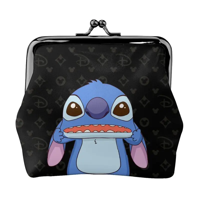

Disney Brand Bag New Woman Cartoon Print Leather Kiss Lock Coin Purse Design Short Wallet High Quality Girl Clutch Card Holder