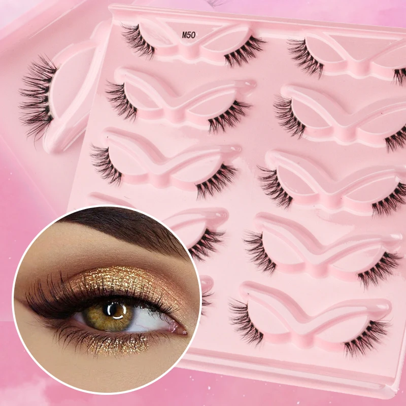 

2023 Fashion 10 Pair 3D Faux Mink Lashes Natural False Eyelashes Dramatic Volume Lashes Daily Dating Eyelash Extension Makeup