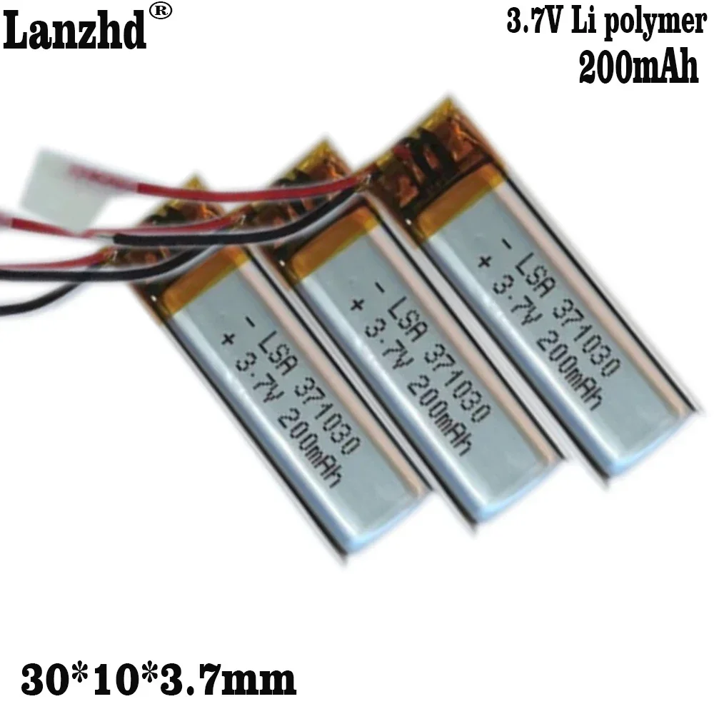 2-10 шт. 371030 401030 литий-полимерный аккумулятор 3 7 в для bluetooth-гарнитуры браслета