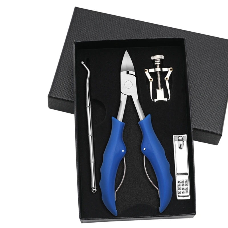 

Набор инструментов для вросшего ногтя (4 шт.), профессиональный набор для стрижки ногтей для вросших и толстых ногтей, инструмент для маникюра и педикюра из нержавеющей стали