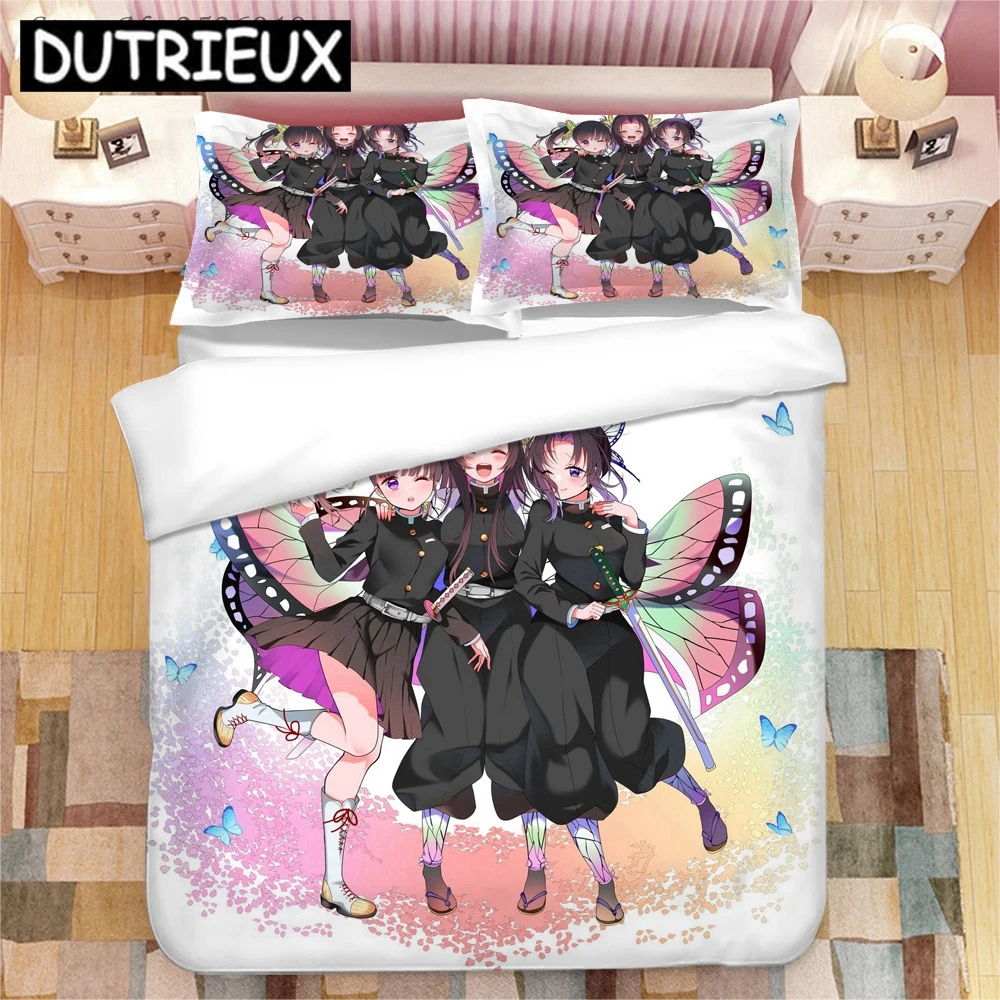 

Kanae Shinobu Kochou Kanao Tsuyuri 3D Printed Bedding Set King Duvet Cover Pillow Case Comforter Cover Bedclothes Bed Linens 05