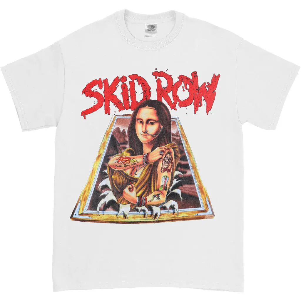 Skid Row 1989 Mona Lisa Youth Gone Wild Cotton White Unisex T-Shirt