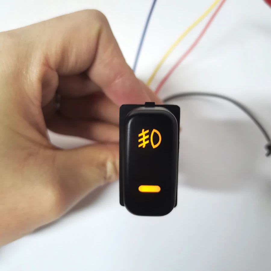 

Для Mitsubishi Lancer Pajero ASX Outlander Triton Colt кнопка переключения противотуманных фар 5-контактный контроллер ВКЛ-ВЫКЛ оранжевый 12 В