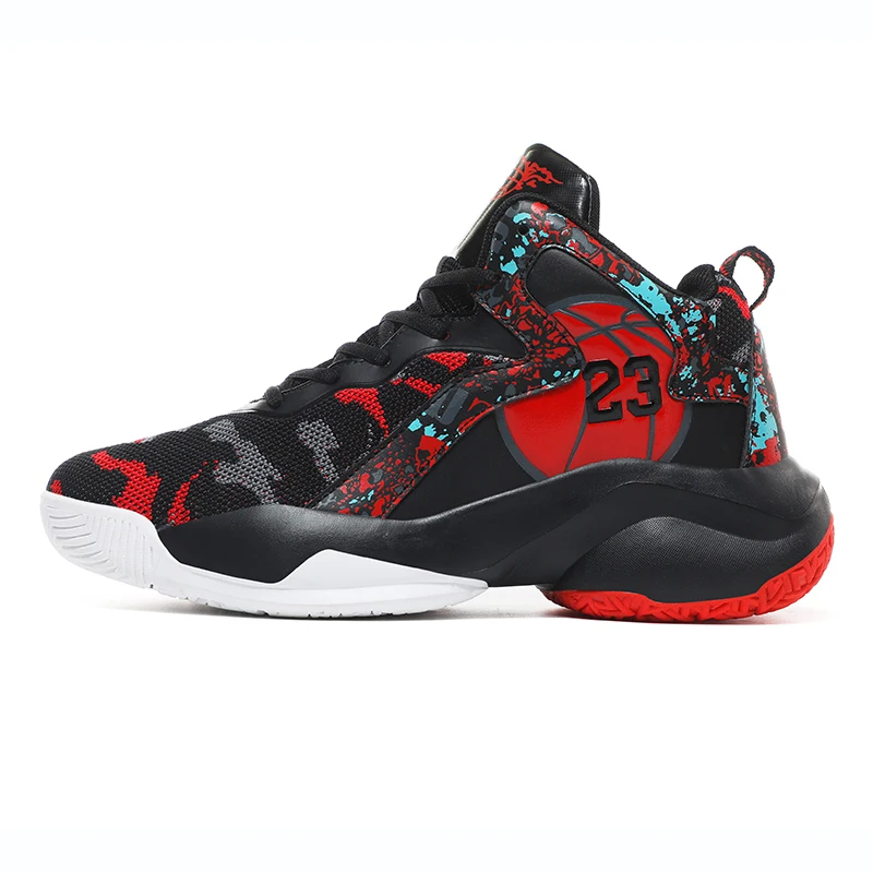 Fashion Man Basketball Shoes 2022 Lace-up Breathable Ankle Protection Color Matching Trendy Basketball Sneakers Mens Wholesale