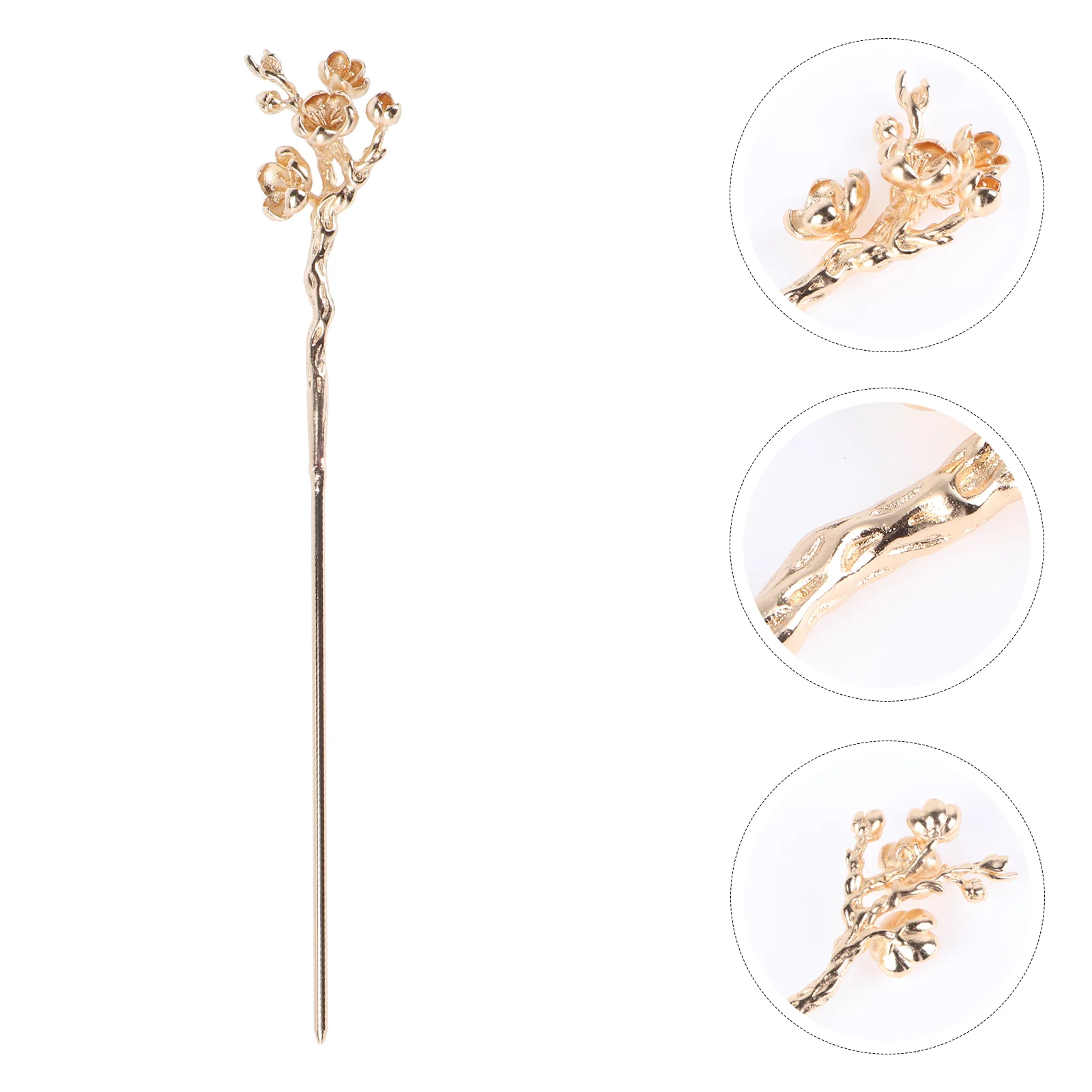 

Hair Sticksbuns Chopsticks Metal Retro Flowerstick Vintage Decorative Plumchinese Hairpin Clipwoman Pin Hairpins Chignon