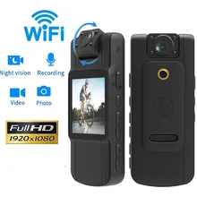 Mini Camera With HD IPS Screen,180°Rotatable Len And Back Clip Full HD police Body Worn Camera,Wearable,Pocket Bodycam Camcorder