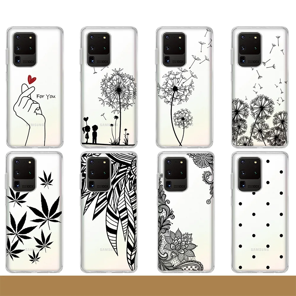 

Black Painting Case for Samsung Galaxy S22 S21 S20 S10 S9 S8 Plus Ultra S21 FE 5G S10e NOTE 20 10 Lite 9 8 Clear Soft TPU Cover