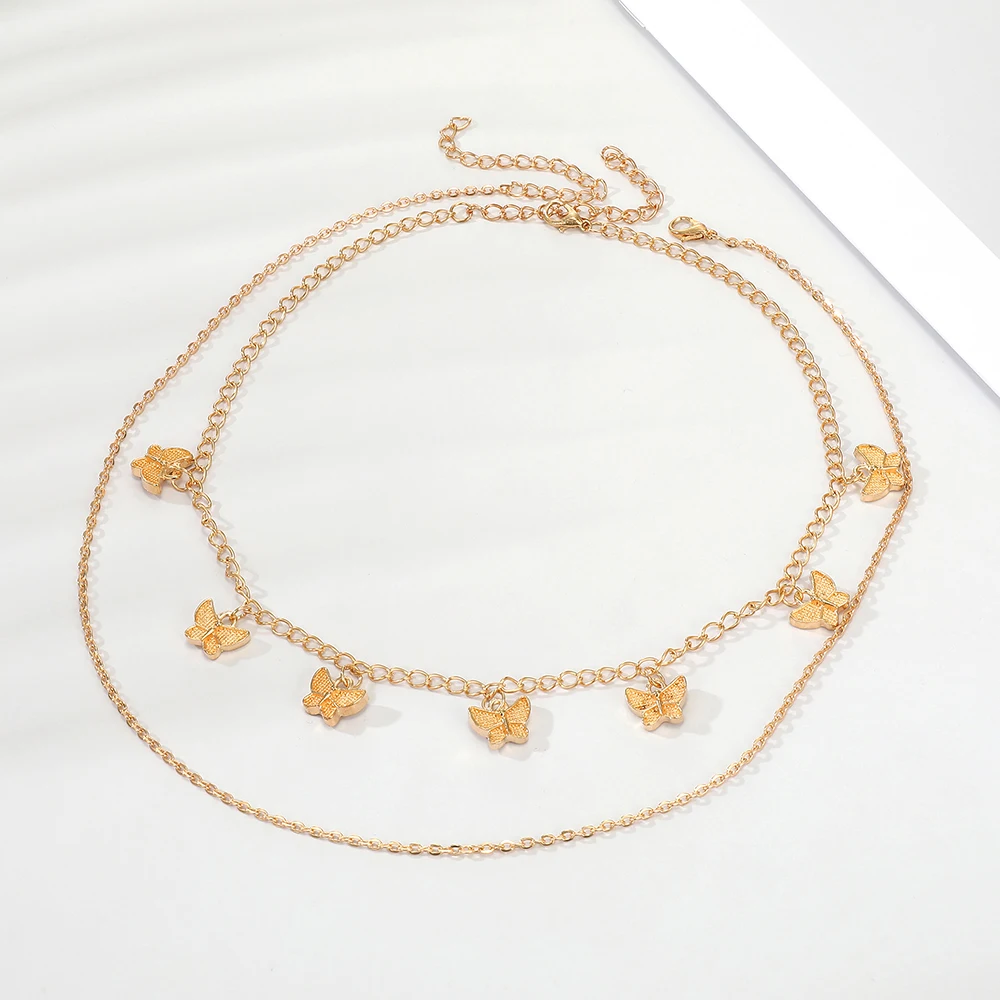 Модное многослойное ожерелье IFMIA с замком-бабочкой для женщин трендовый чокер
