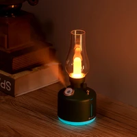 retro lamp 280ml air humidifier wireless aroma diffuser rechargeable essential oil 7 colors cool mist led decorative desk lamp