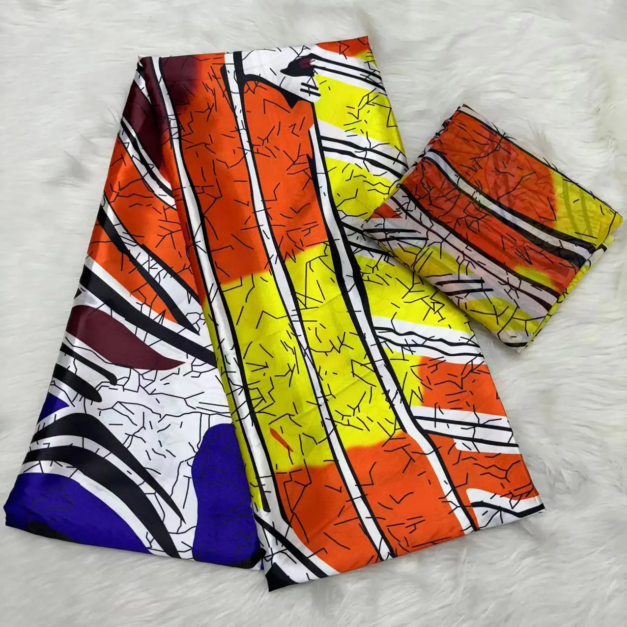 Симпатичный сатиновый ткань из органзы мягкая шелковая Африканский материал