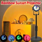 Радужный закат проектор USB атмосферсветильник для дома спальни Кофейни фон настенная лампа разноцветное украшение для дома