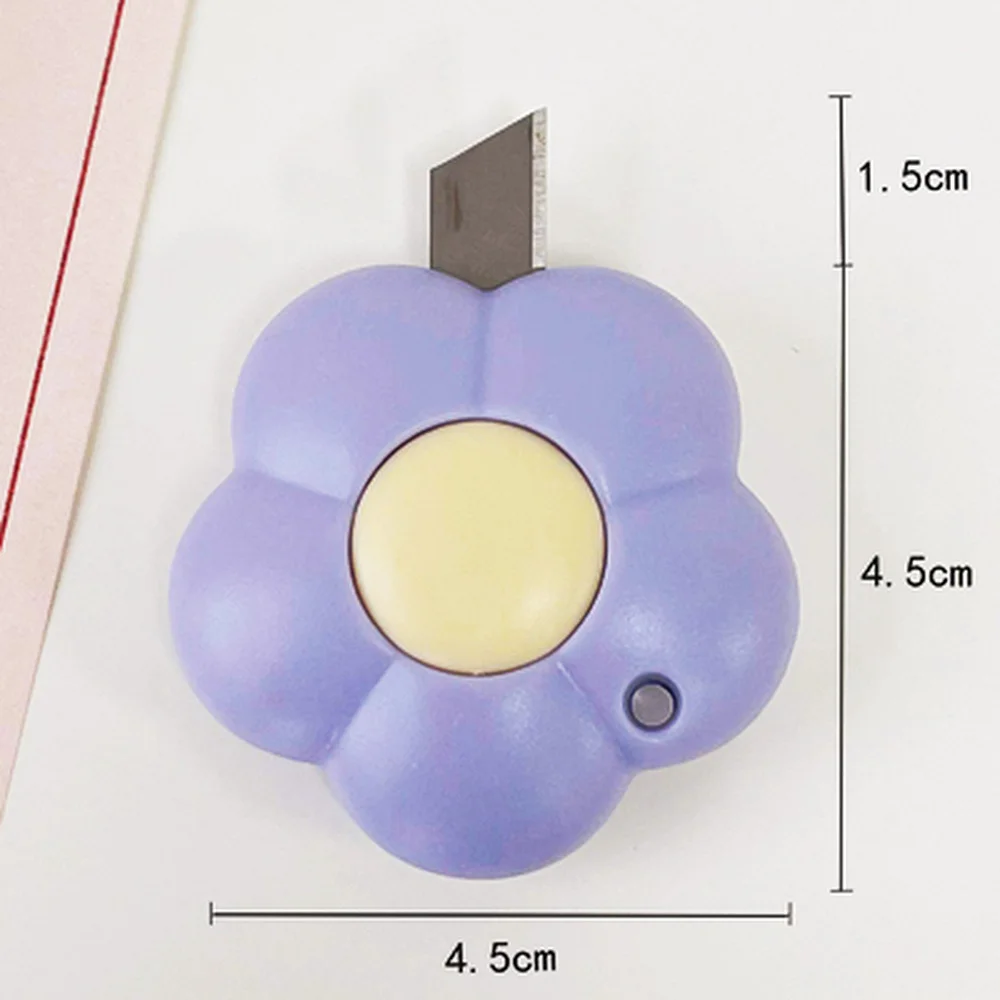 Mr.paper 3 Styles Cute Flower Retractable Utility Knife  Mini Portalble Student  School Office Paper Cutting Tool Art Supplies