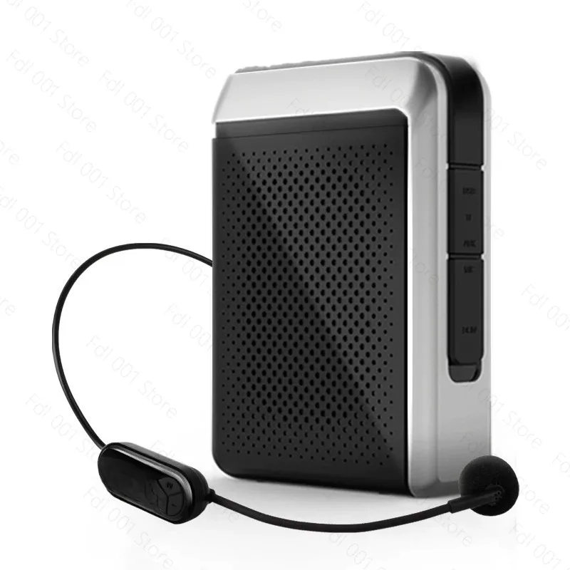 Фото Усилитель голоса, беспроводной микрофон, Bluetooth 5.0, динамик, портативное FM-радио, мегафон для преподавателей, школьников, гидов №1