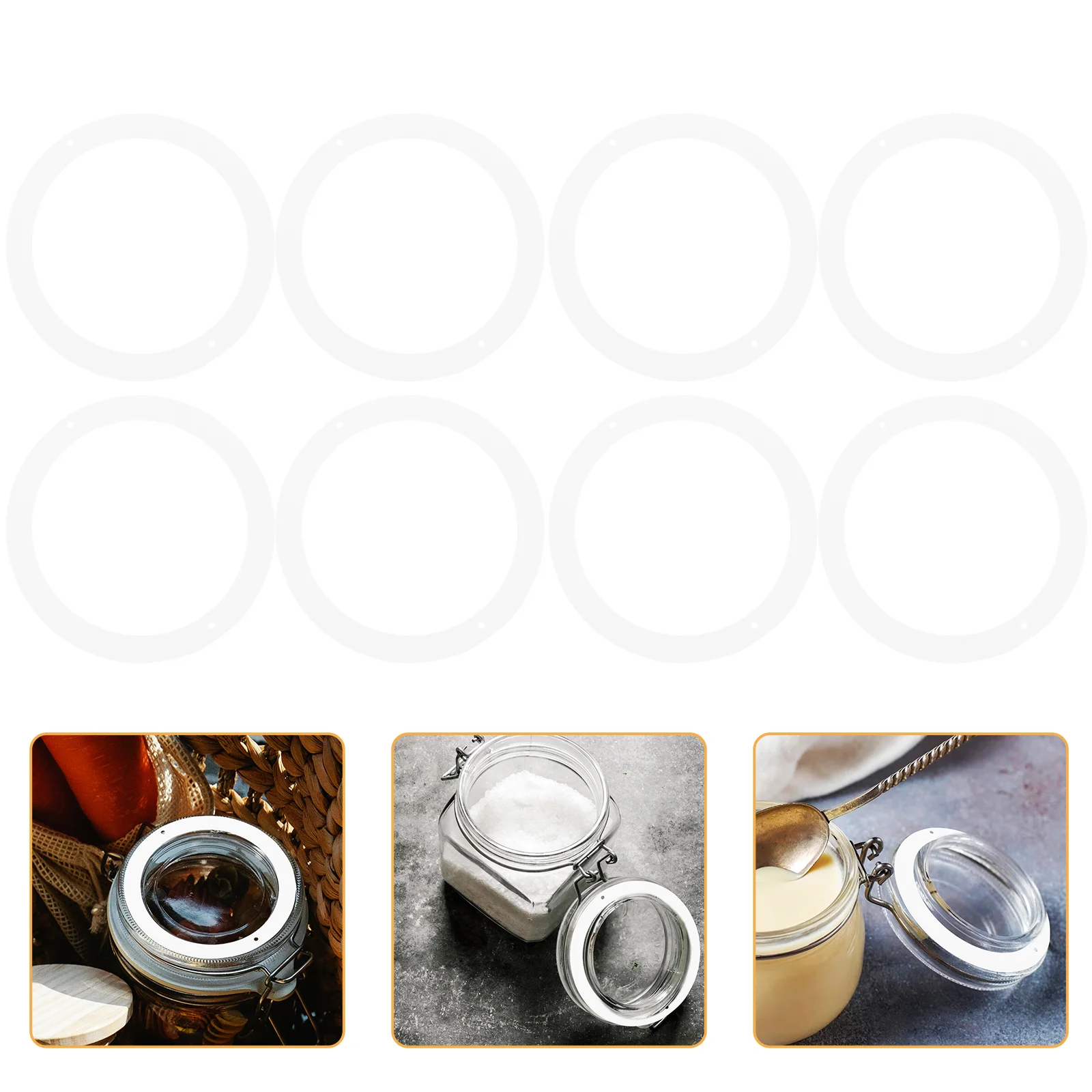 

20 Pcs Gasket Mason Jars Seal Rings Silicone Wide Mouth Gaskets Glass Reusable Silica Gel