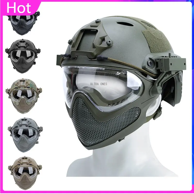 

Airsoft Mask Full Face Helmet Tactical Shooting Paintball Cs Games Impact Resistance Helmets Hunting Combat Military Equipment