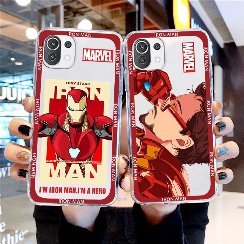 

Marvel Ironman For Xiaomi 13 Lite 12T 12S 12 11 Ultra 11T 10T 9 Pro 5G Transparent Phone Case Cover