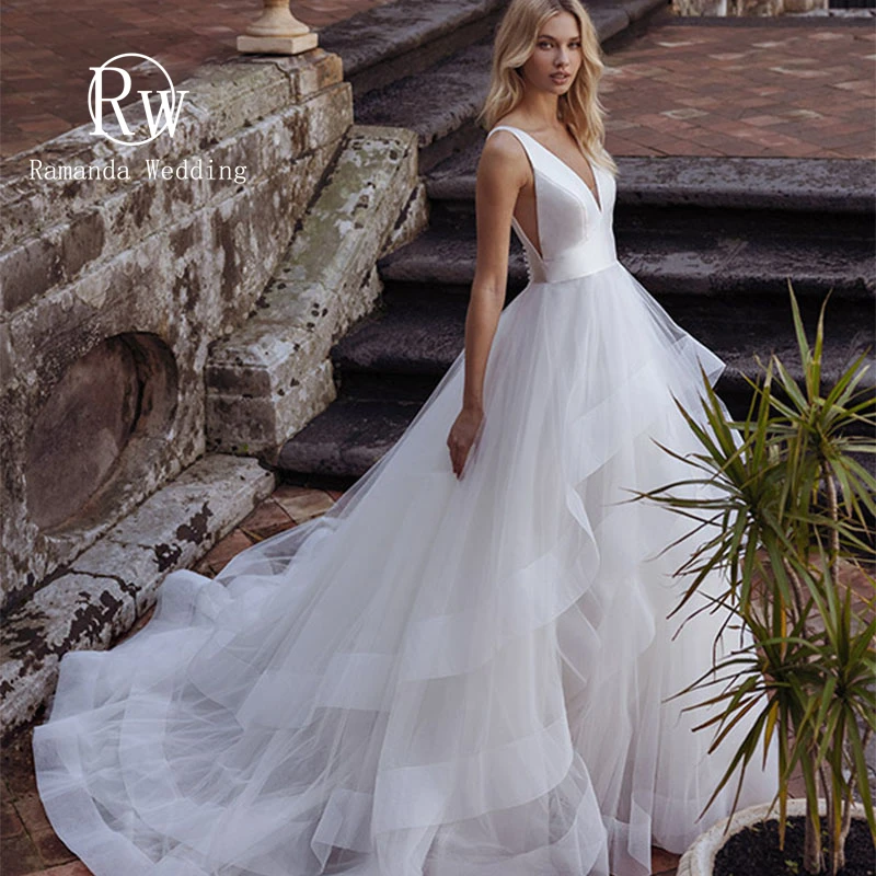 Женское ТРАПЕЦИЕВИДНОЕ свадебное платье Ramanda