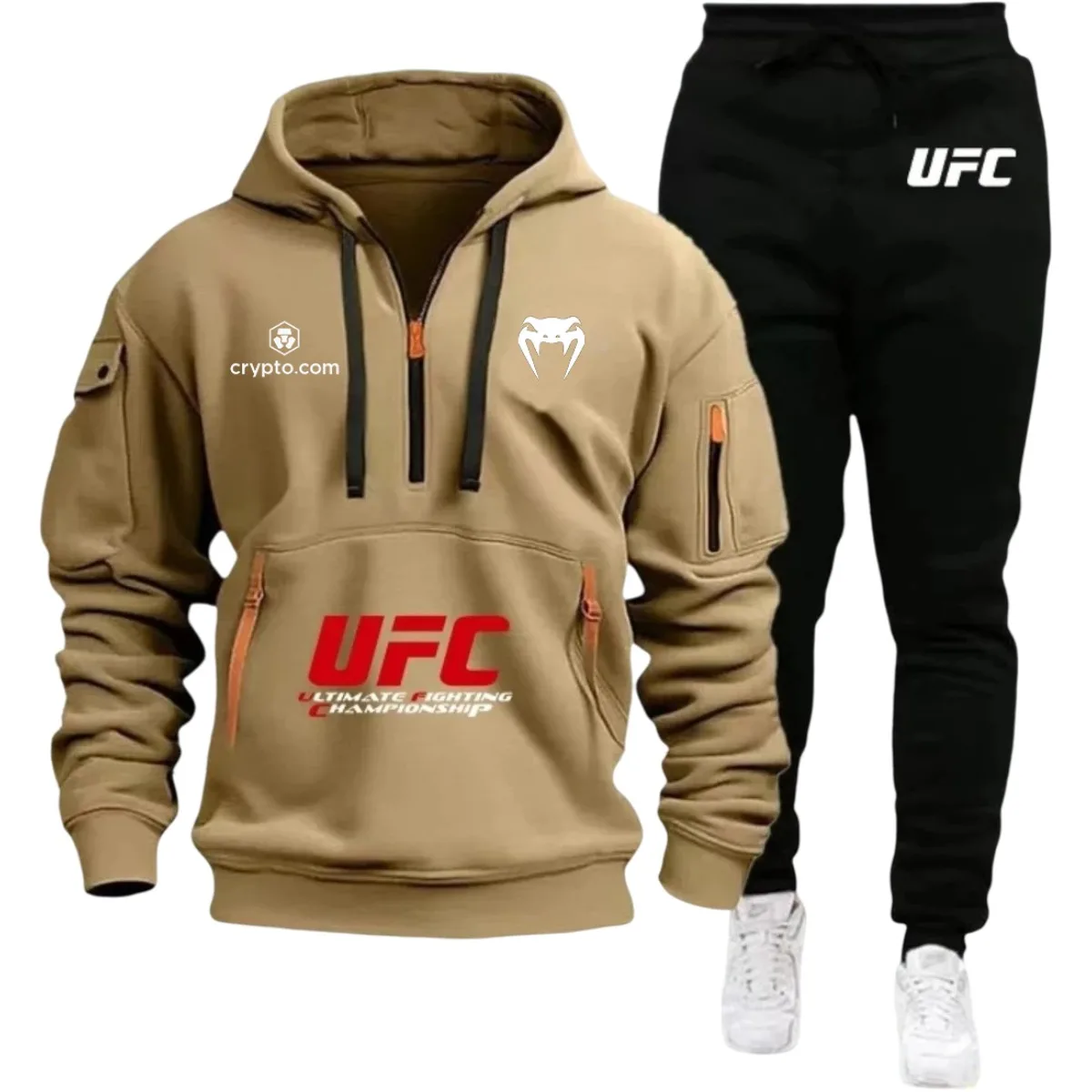 Фото 2026 Утепленная хлопковая куртка большого размера с популярным логотипом UFC, теплый плотный костюм, повседневная и модная зимняя одежда №5
