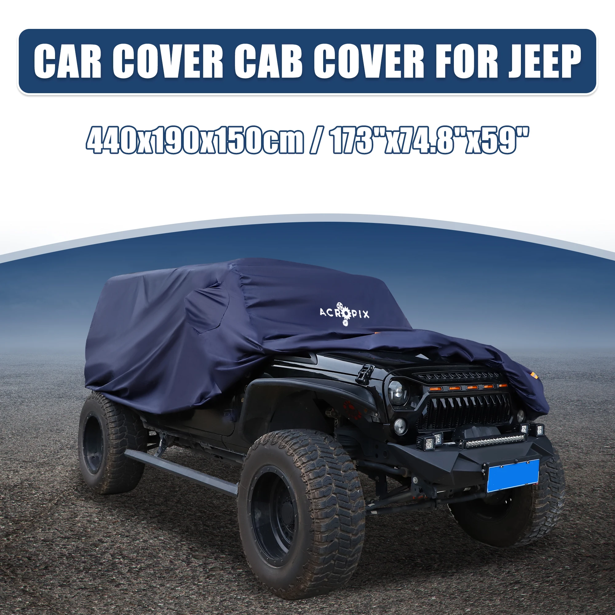 X Autohaux Car Cover for Jeep Wrangler JK JL 2 Door 4 Door with Driver Door Waterproof Windproof Outdoor Cover for Jeep JK JL