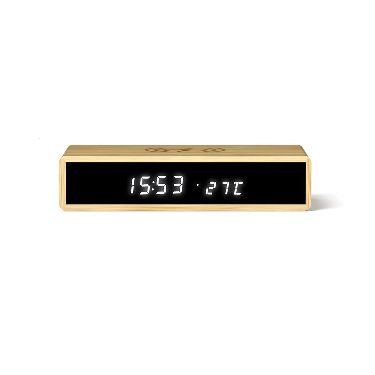 

Digital Alarm Clock, with Wireless Charging Function, Digital Clock, LED Morning Start,Temperature/12/24 Hours/Dimmable