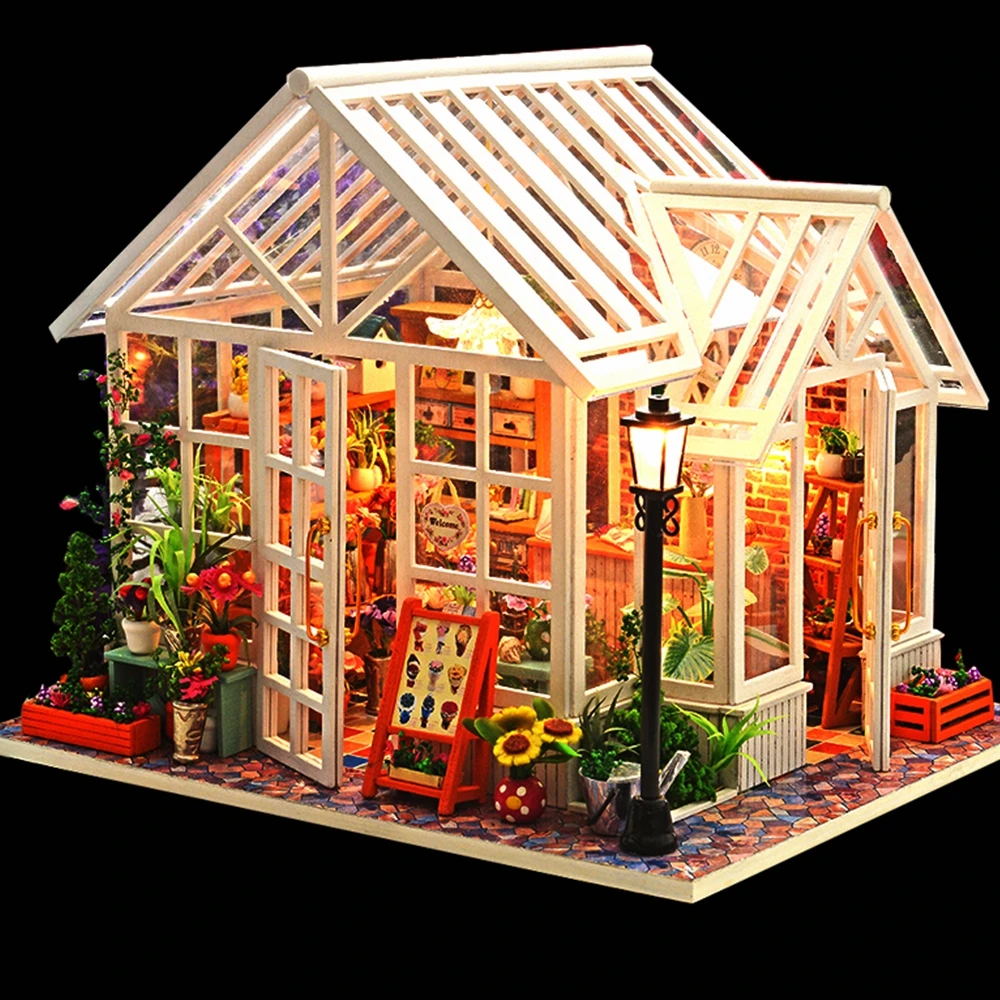 

Diy Wooden Doll House Kit Miniature With Furniture Led Light Casa Room Model Dollhouse Toys For Grown-up Children Birthday Gift