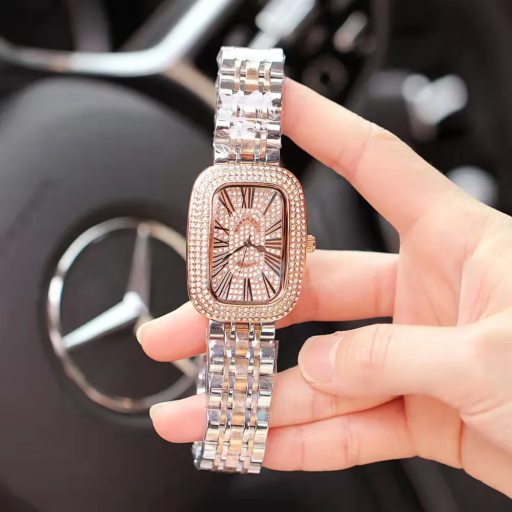 Часы женские кварцевые в римском стиле изящные модные с браслетом из нержавеющей