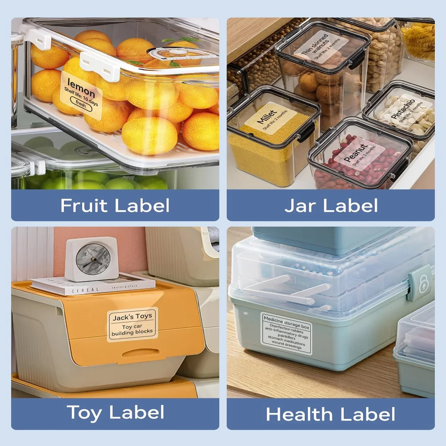 Label Tape M110 Transparent Labeling 40x60mm Thermal Print Paper Labels for Barcode/Address/Logo/Business/Home Tag
