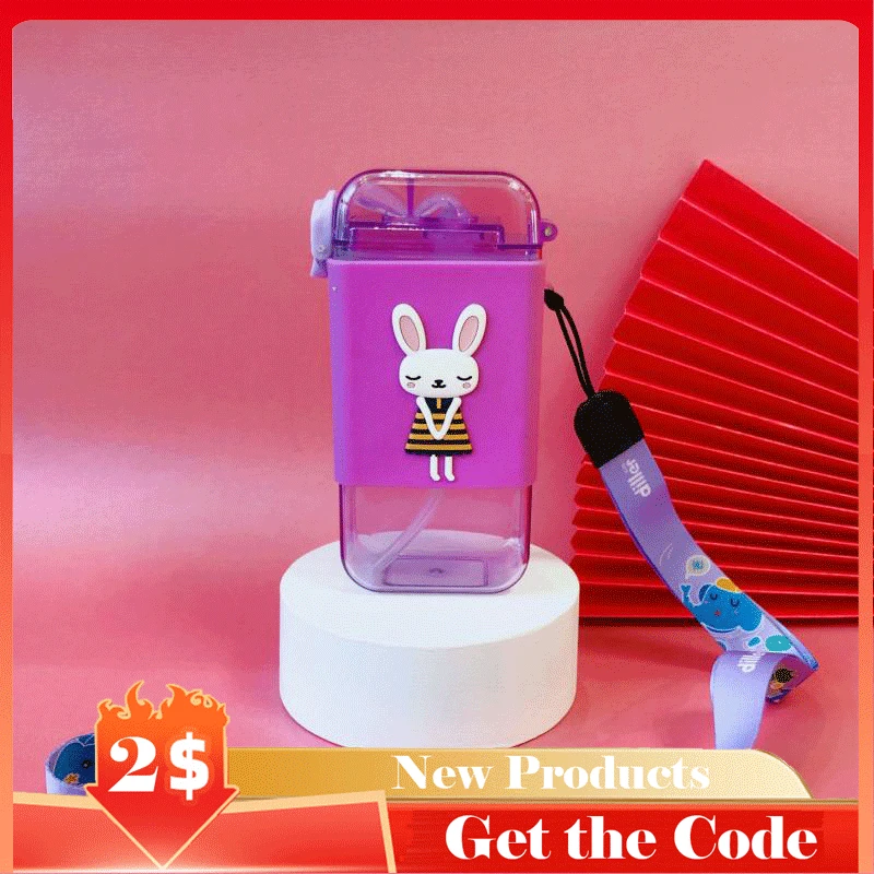 

300ml Ice Cream Shape Plastic Tumbler Summer Kid School Kawaii Cup Portable Travel Sport Straw Kettle Cute Water Bottle For Girl